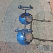 Oval table 70s design – Glass, Chrome & Walnut
