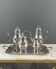 Silver-plated tea and coffee service, 5 pieces with tray, late 19th century.