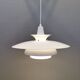 Classic danish designed hanging lamp from the 80s, in white lacquered metal