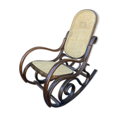 Rocking-chair vintage curved wood