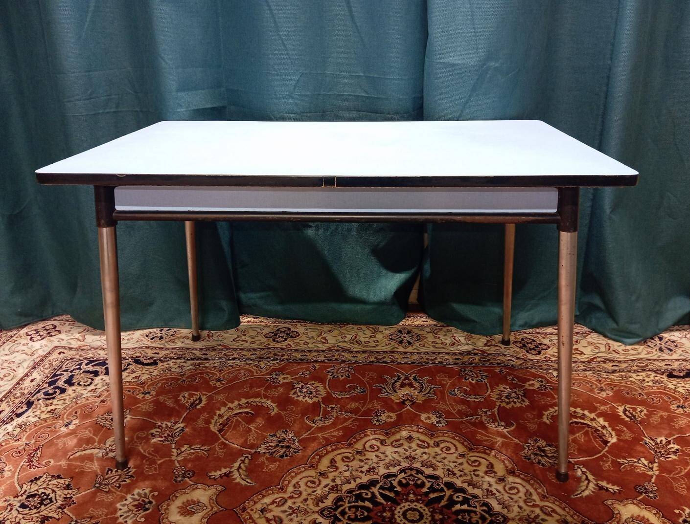 blue formica table