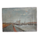 Tableau ancien à l'huile sur toile représentant Venise