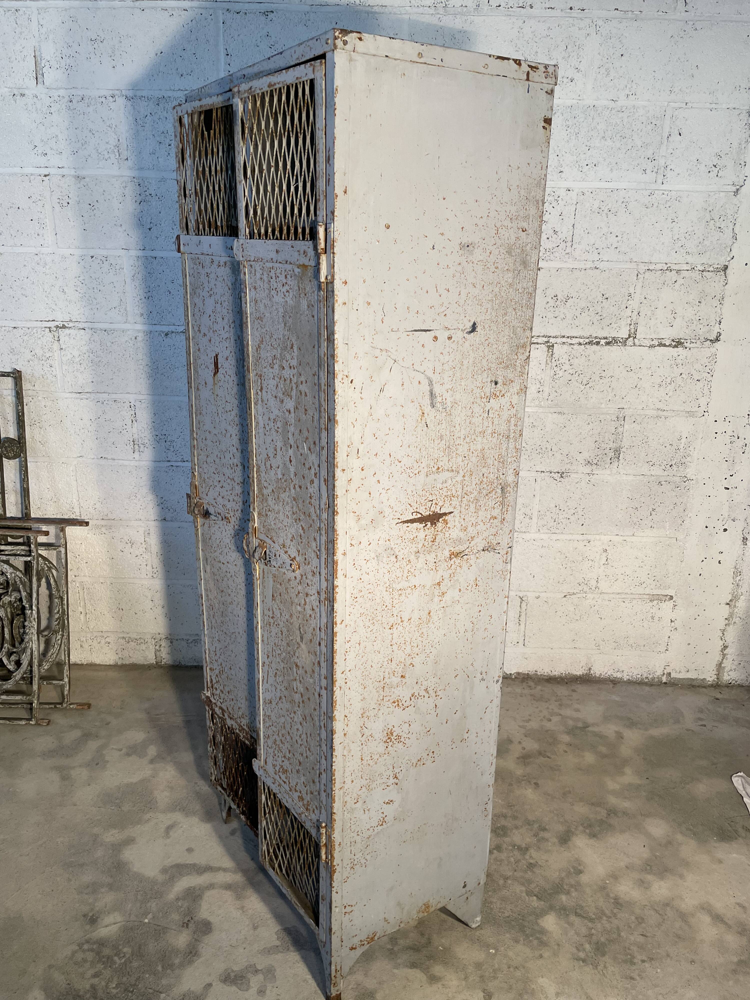 Industrial style metal locker cloakroom