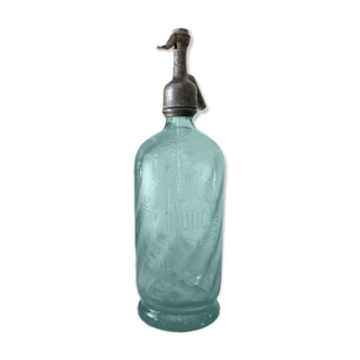 Old Guillot & Company siphon in twisted green glass