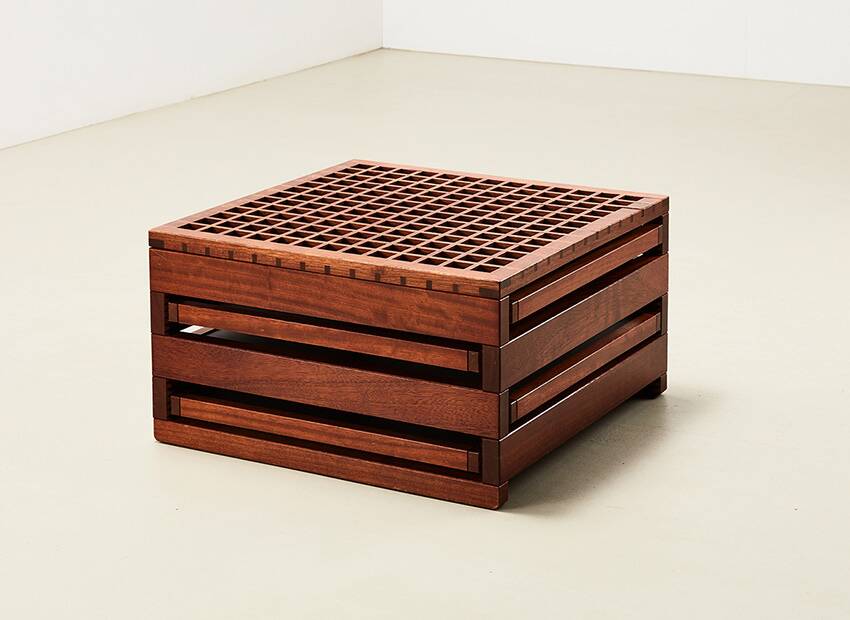 Table basse Tetra de Bernard Vuarnesson pour Bellato Italie, années 1980