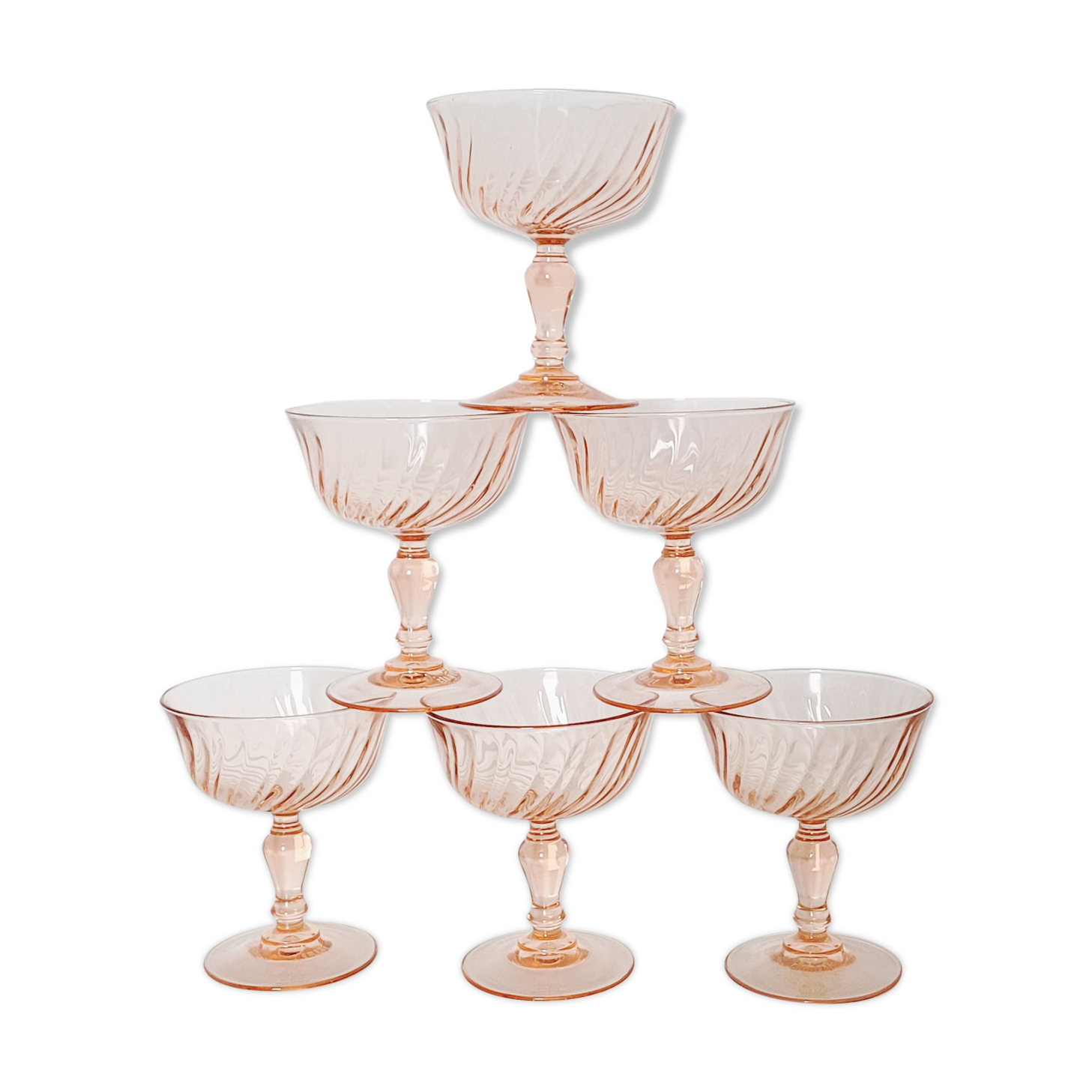 Set of 6 Rosaline champagne glasses