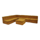 Yellow corduroy modular sofa, 1970s, set of 7