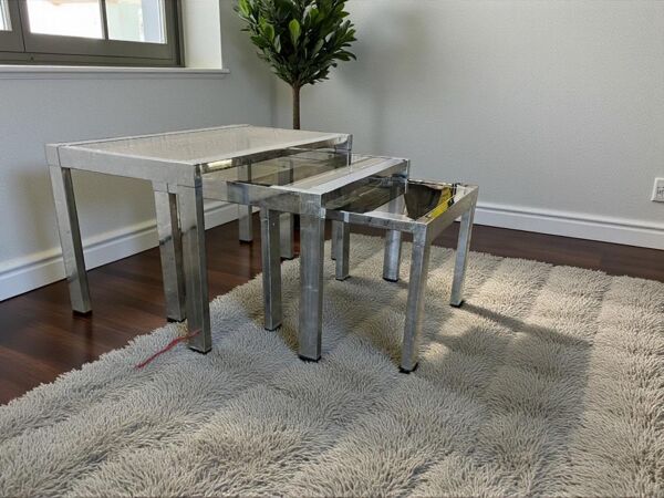 set de 3 tables gigognes vintage / tables d'appoint