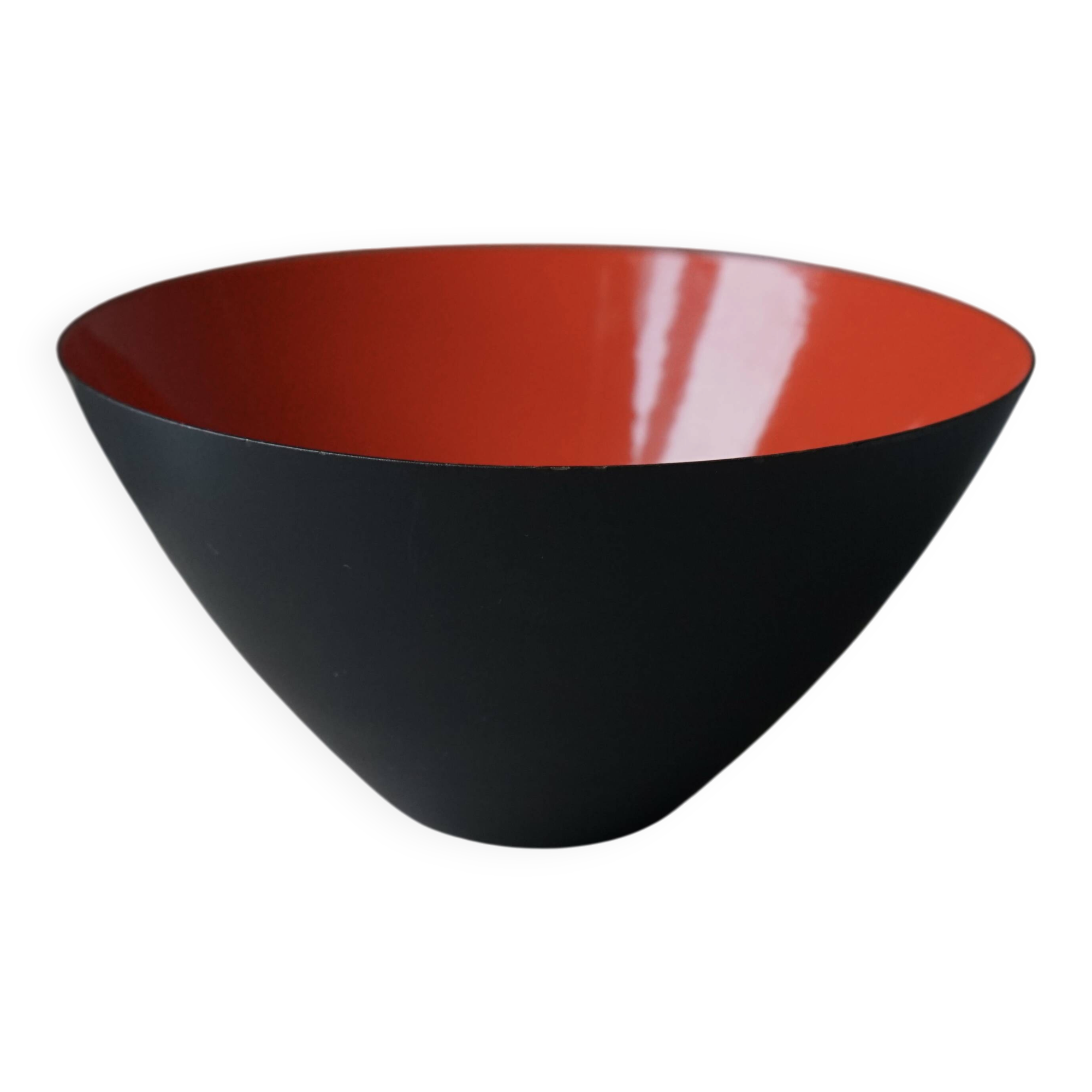 Black and Red Krenit Bowl by Herbert Krenchel, Denmark