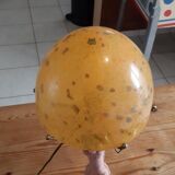 Art deco lamp golden metal and glass pate