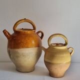 Glazed terracotta jug with lid