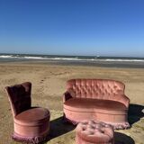 Ensemble de salon crapaud rose