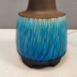 Beautiful partially glazed ceramic table lamp, in a beautiful turquoise color.