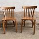 Pair of vintage wooden bistro chairs