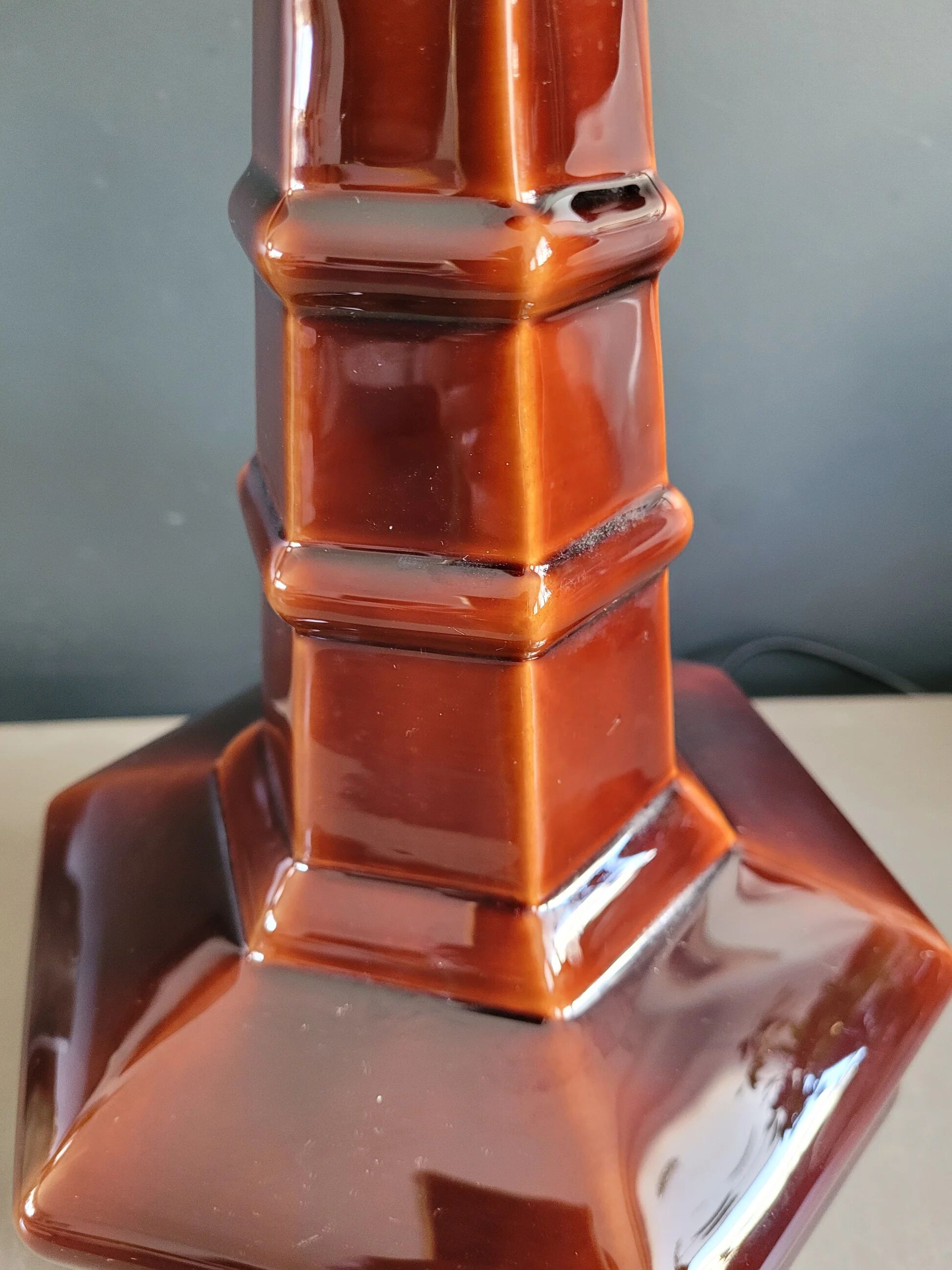 Vintage brown ceramic lamp base