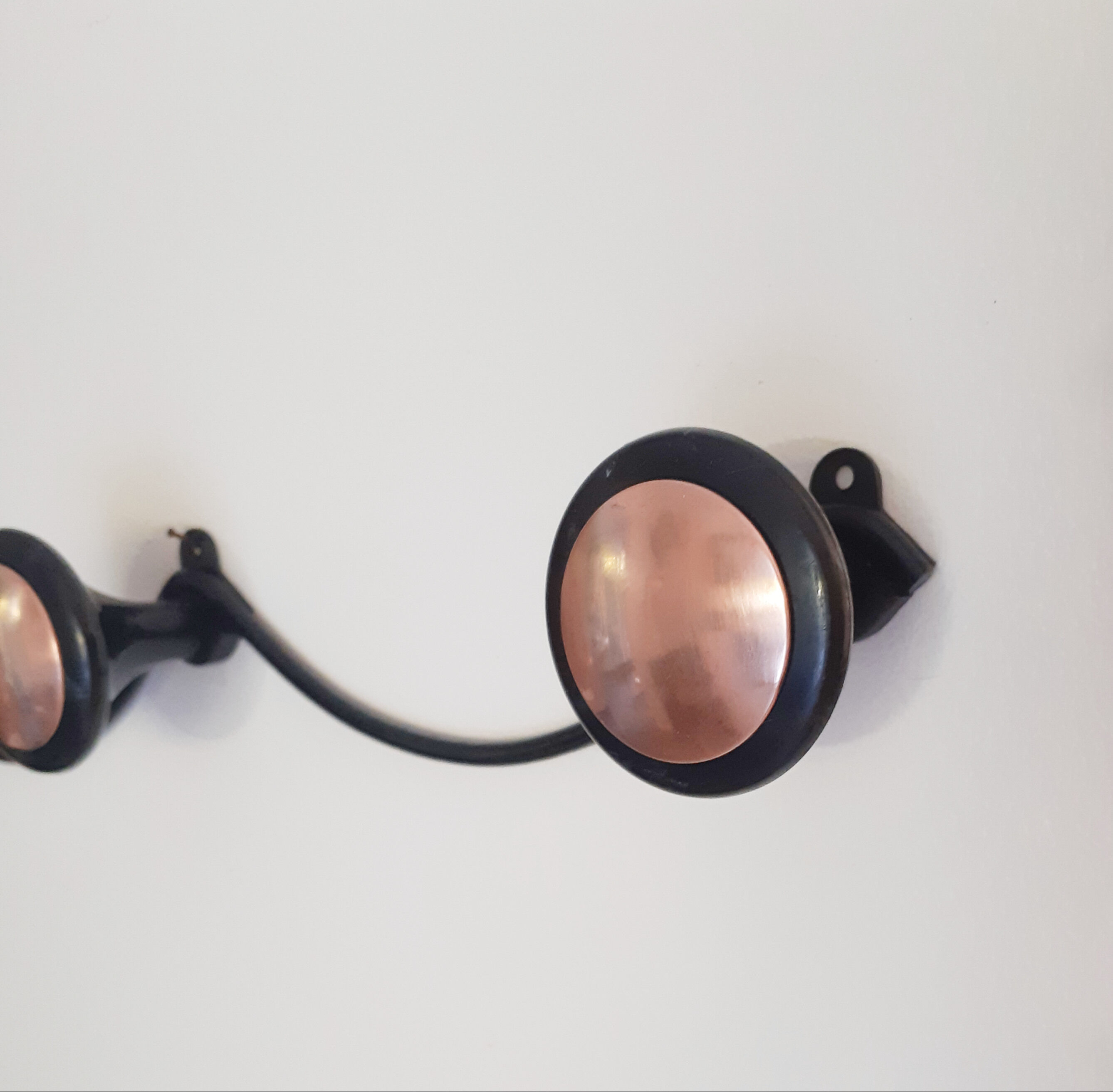 metal and plastic coat racks, vintage, 50s/60s, cloakroom, hook