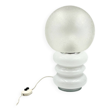 Large Murano Glass Table Lamp with Ice Crystal Effect, 1960s