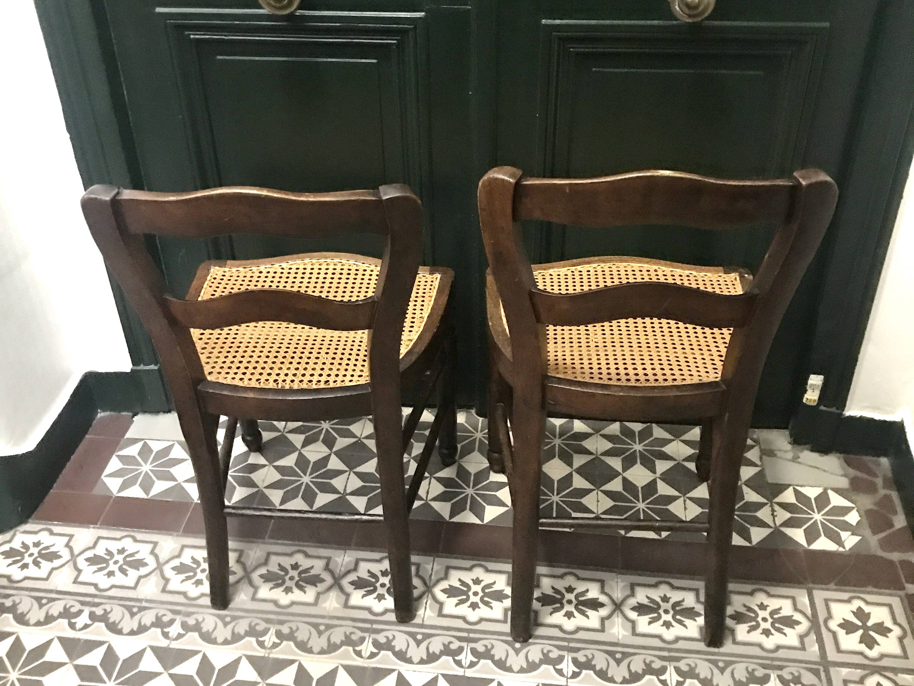 Pair of cane chairs