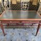 Flat desk in mahogany and leather style Louis XVI restored