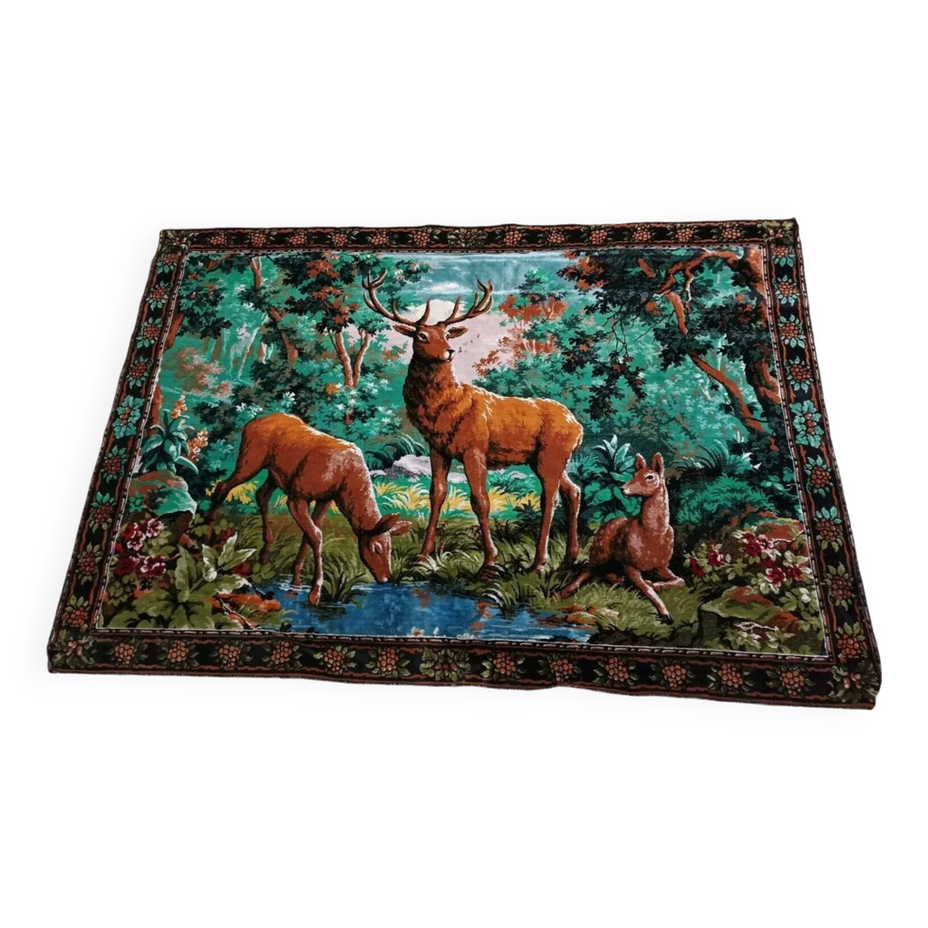 Tenture Murale Vintage Nuits Arabes - 100% Coton, 47" X 65" - Motif Tissé Scheherazade, Aladdin - Occasion