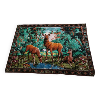 Old Wall Hanging Tapestry Hunting Theme 118 X 170 Cm