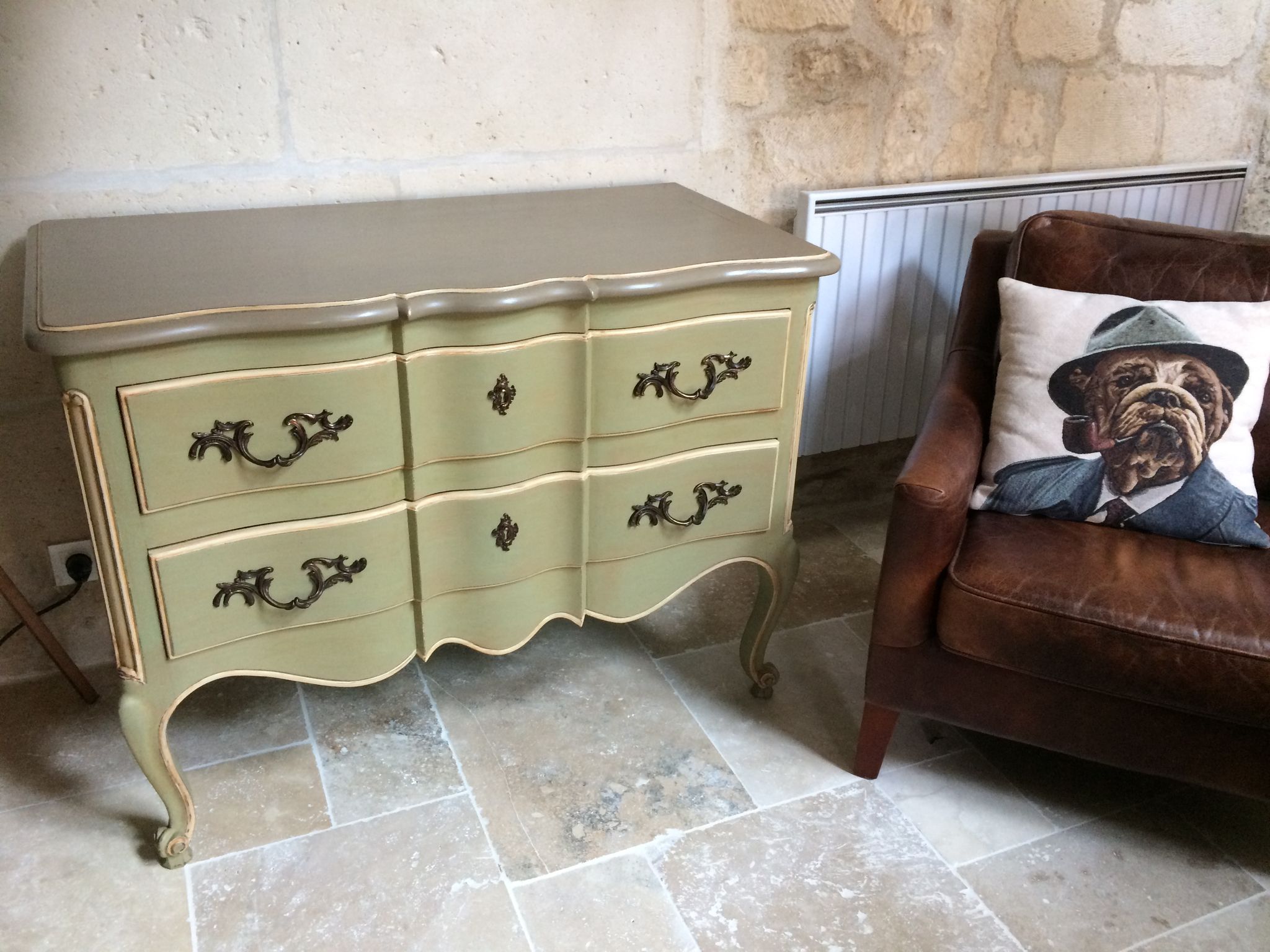 Commode arbalète deux tiroirs