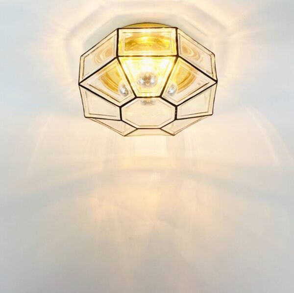 Grand plafonnier en verre de style mid-century/flush mount de Limburg, Allemagne, années 1960.