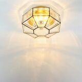 Large Mid-Century Glass Ceiling Light/Flush Mount from Limburg, Germany, 1960s
