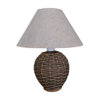 Bedside lamp in tricolor rattan