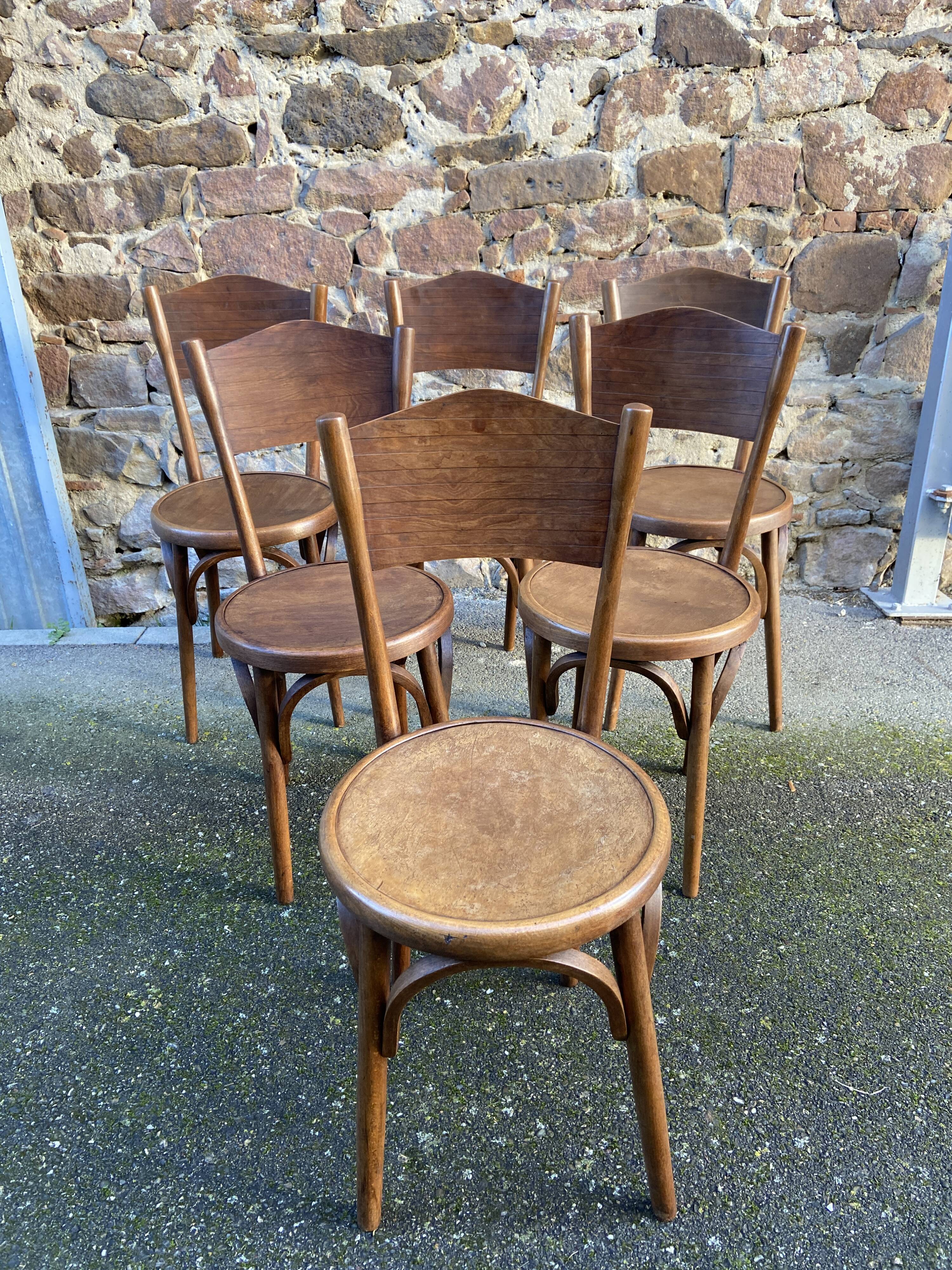 6 chaises bistrot café viennoise austria 1920s style Thonet bois courbé