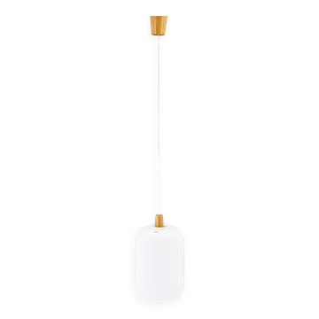 1960s pendant glass lamp by uluv, czechoslovakia