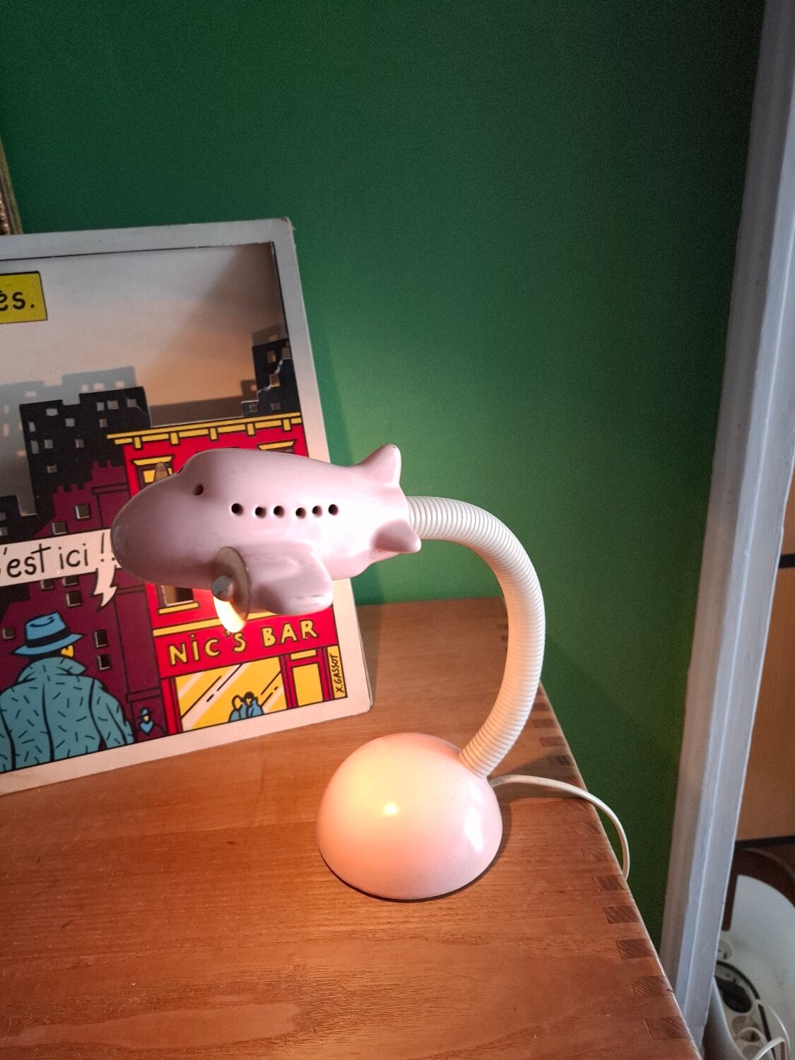 Ceramic airplane lamp