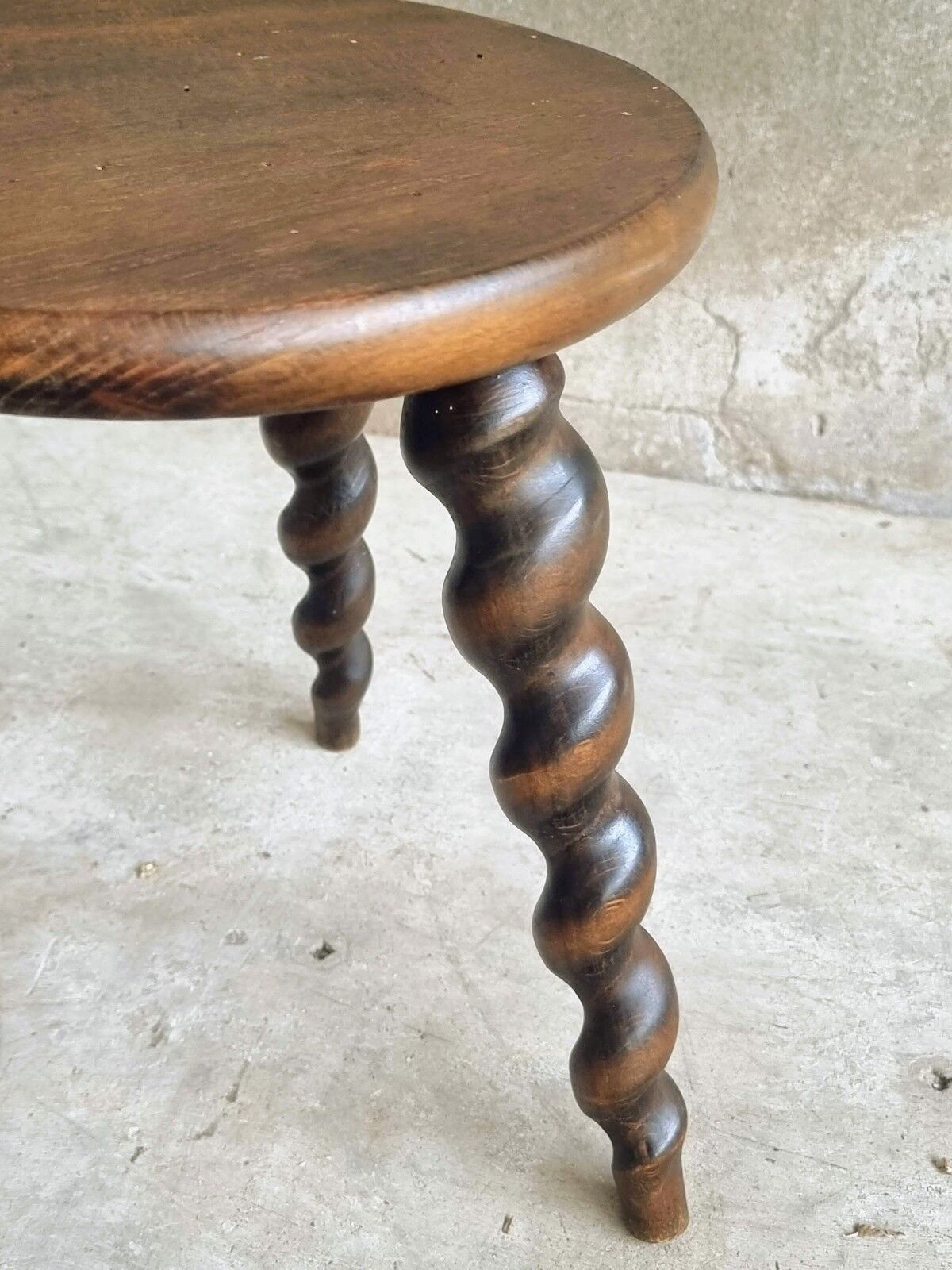Vintage stool milking stool beech wood