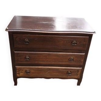 Louis xv chest of drawers in plywood 1960s