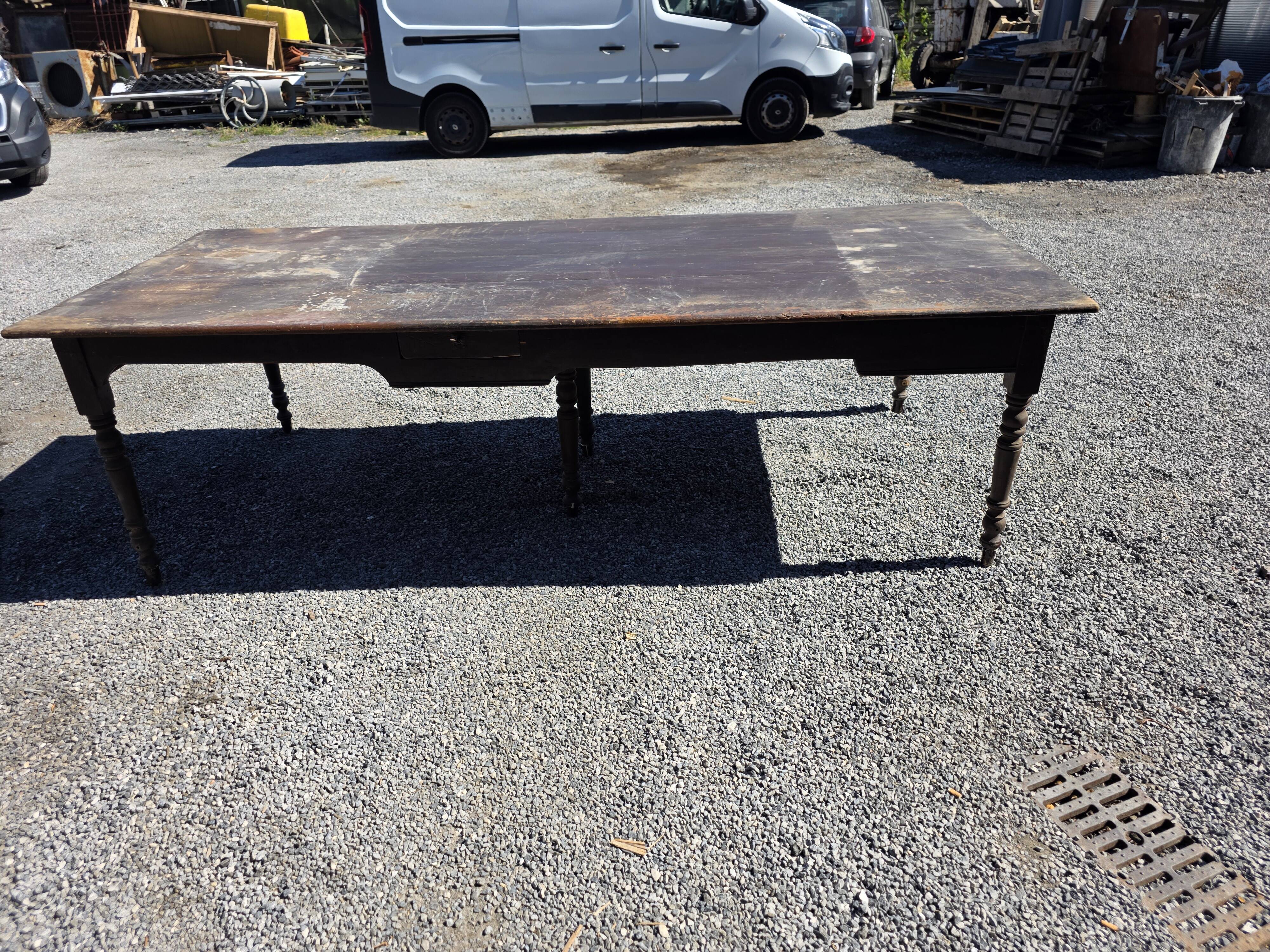Table de ferme ancienne XXL , 268 × 110cm