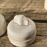 3 electric switches ceramic 20-30s vintage white