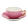 Tasse Art Déco avec soucoupe, porcelaine rose, Tchécoslovaquie, années 1950