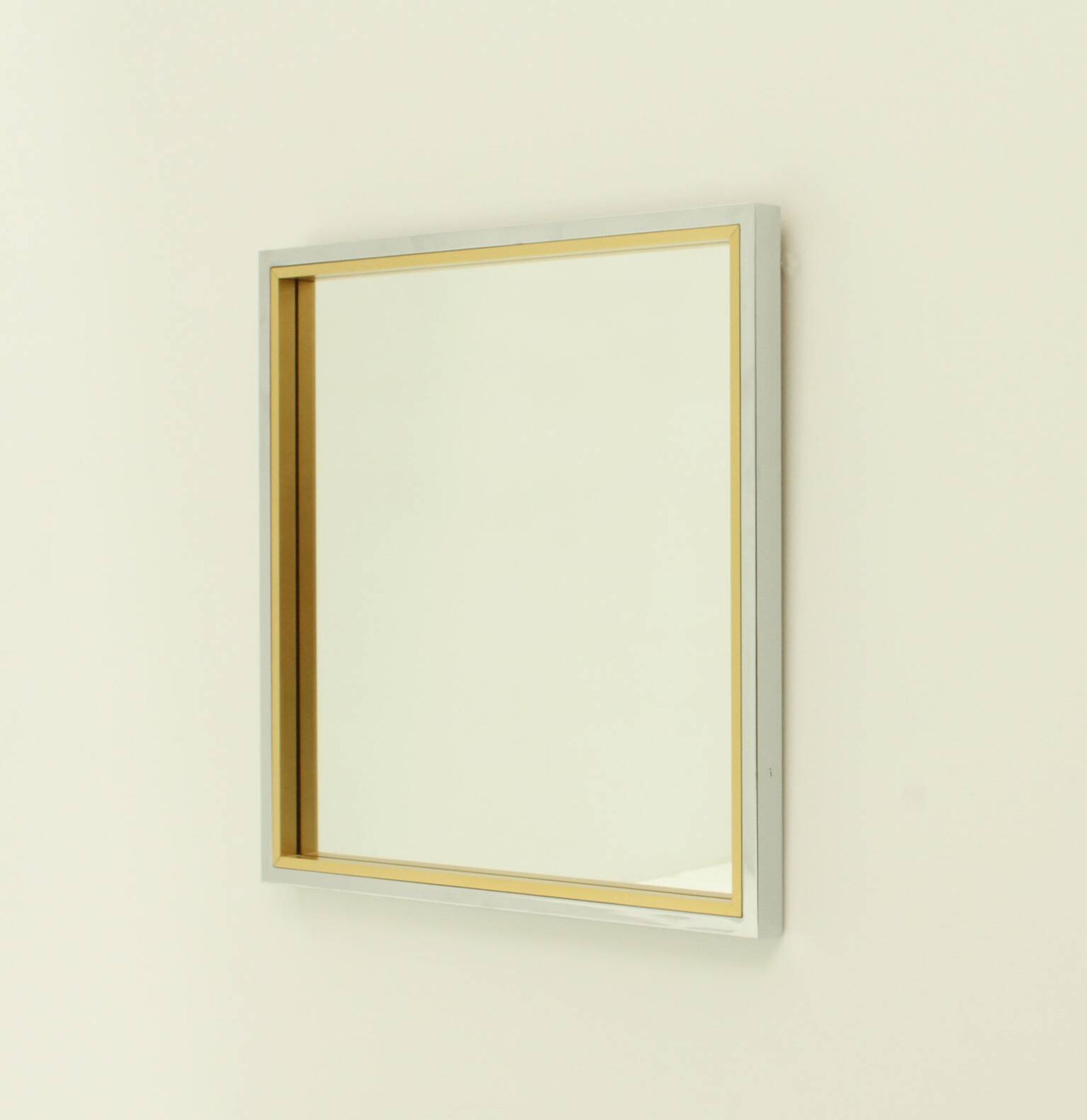 1970s Italian square wall mirror