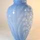 Art Deco opaline blue vase – Flowers in relief