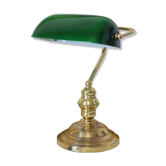 Vintage brass green opaline notary lamp