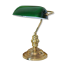 Lampe de notaire opaline verte laiton  vintage