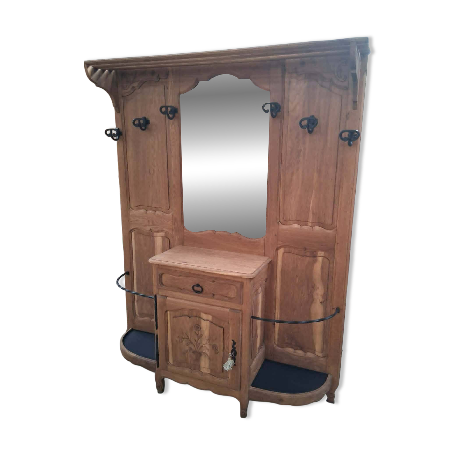 Vestiaire porte-manteaux en chêne massif