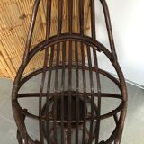 Swivel rattan armchair