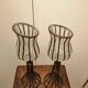 Pair of vintage/retro glass and metal vases
