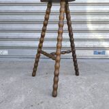 Turned wooden tripod stool 1950