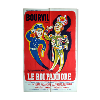 Original movie poster "King Pandora" Bourvil