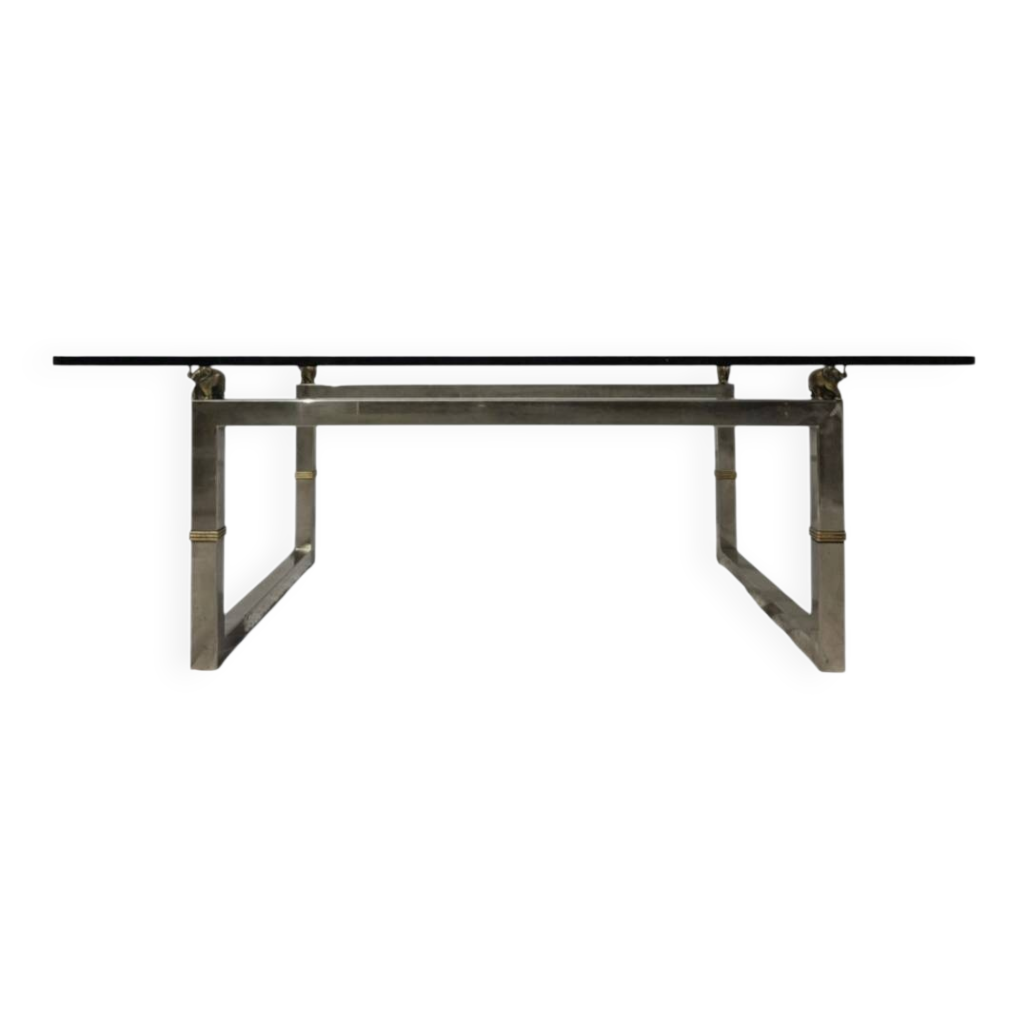 Table basse en verre éléphant Biri T29 de Peter Ghyczy, rare, 120x90 cm.