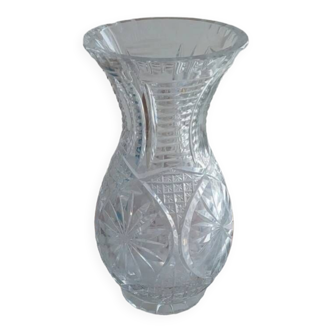 Vase verre taillé