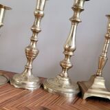 Set of 10 gold-tinted brass candle holders 02 pro