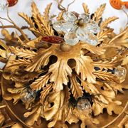 Maison Baguès ceiling light in crystal and gilded iron, 15 lights.